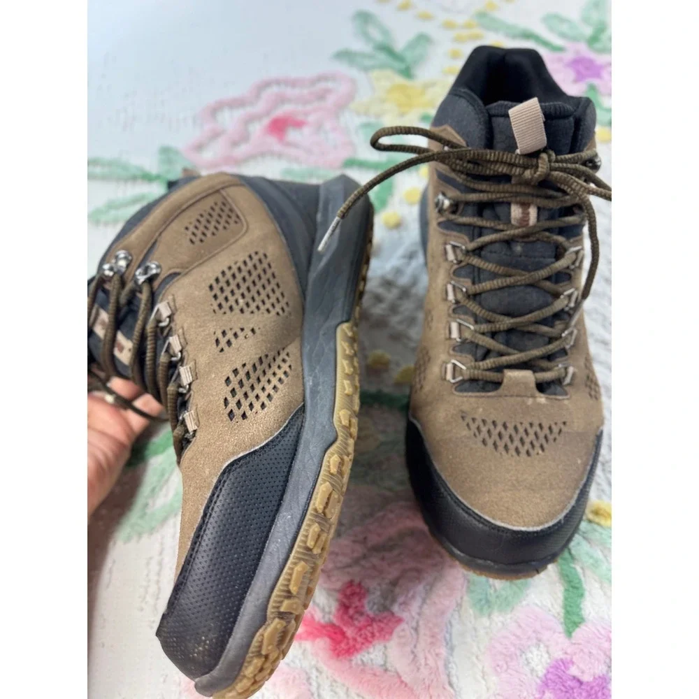 Northside Mens Waterproof Hiking Boots Brown Black Mid Top Trail Shoes Size 11